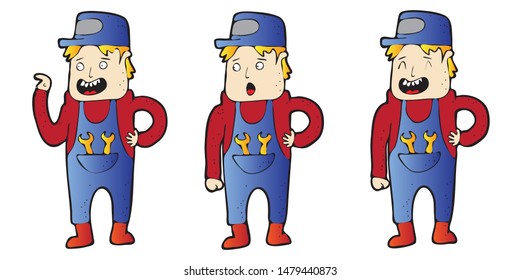Explainer repair man character design
