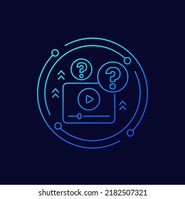 explainer video clip icon, linear design