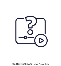ícone de vídeo explicativo no design de linha