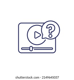 explainer video icon, line vector