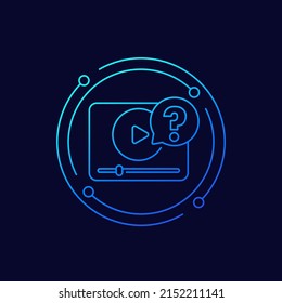 explainer video icon, linear design