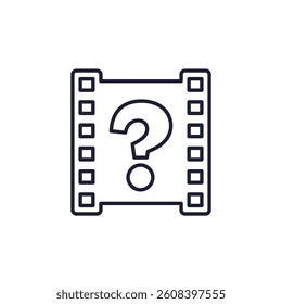 explainer video icon with question, line vector