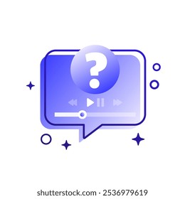ícone de vídeo explicador, design vetorial para web e apps