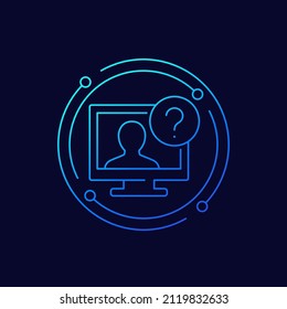 explainer video, instruction line vector icon