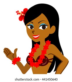 Explaining Female Hula dancer - Waist Up