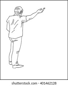 Explaining Man Vector Illustration Sketch Hand Stock Vector (Royalty ...