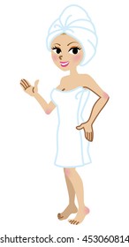 Explaining Woman - Spa Treatment ,Full Length