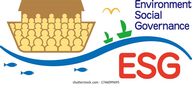 Explanation and imagination illustration of ESG (Created with vector data)
