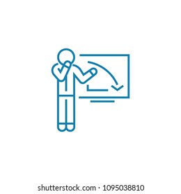 Explanation of the recession linear icon concept. Explanation of the recession line vector sign, symbol, illustration.