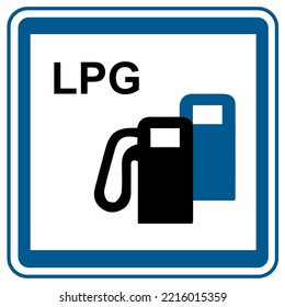 Explanatory road signs. Liquefied petroleum gas. Traffic signs.