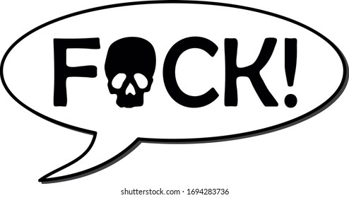 expletive in speech bubble, vector illustration, symbol swearword