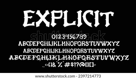 Explicit Blackletter display font Best Alphabet Alphabet Brush Script Logotype Font lettering handwritten