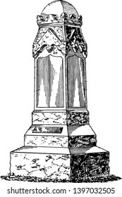 Explicit Monument is a type of structure created to commemorate a person it belongs to a person or event and remembrance of historic times vintage line drawing or engraving illustration.