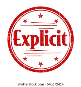 Explicit sign or stamp on white background, vector illustration
