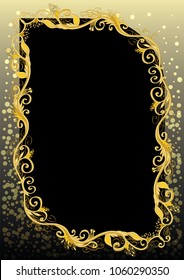 explicit vector golden floral frame or border