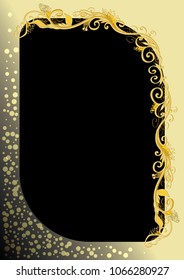 explicit vector golden floral frame or border