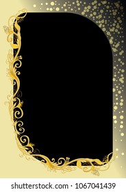 explicit vector golden floral frame or border