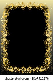 explicit vector golden floral frame or border