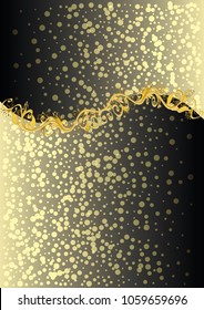 explicit vector golden wavy floral background