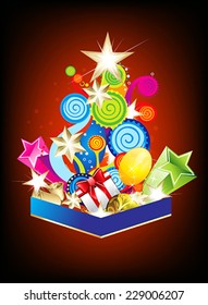 explode christmas tree background vector illustration 