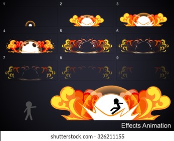 Explode effect animation 2.Can use for game design or animation.