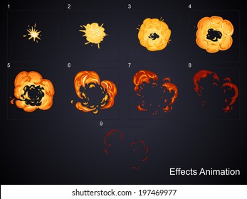 Explode effect animation.Can use for game design or animation.