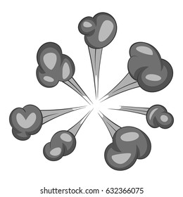 Explode effect icon in monochrome style isolated on white background vector illustration