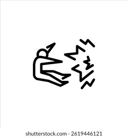 explode outline icon. stickman black line art illustration.
