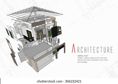 An Exploded View Of A Building