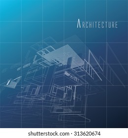 An exploded view of a building