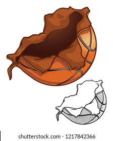 Exploding Basketball in Color and in Black and White