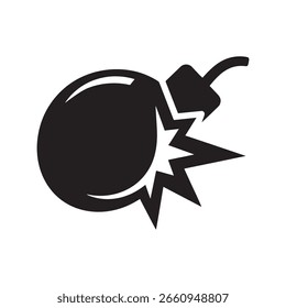 Icono de bomba explosiva ilustración plana