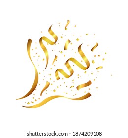  Exploding celebration confetti and ribbon. Vector illustration. Eps 10.