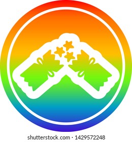 exploding christmas cracker icon with rainbow gradient finish
