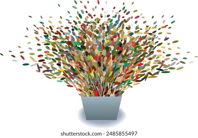Des confettis éclatants et colorés aux multiples couleurs