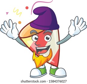 Exploding confetti mascot cartoon style as an Elf