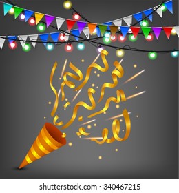 Exploding confetti popper birthday party, Gold Edition