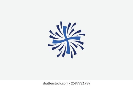 Exploding Fireworks Forming a Cross logo
