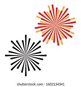Exploding Fireworks Logo Vector Icon