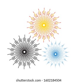 Exploding Fireworks Logo vector Icon