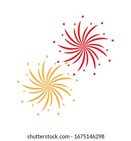 Exploding Fireworks Logo Vector Icon