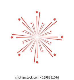 Exploding Fireworks Logo Vector Icon