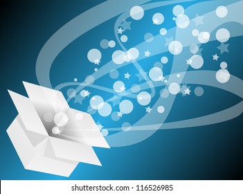 Exploding gift box - Abstract illustration full of colors