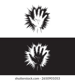 Ilustração do símbolo de potência da mão explosiva