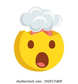 Exploding Head Emoji Icon Illustration. Mind Blown Face Symbol Emoticon Design Doodle.
