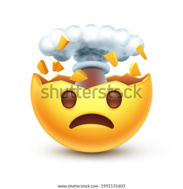 Exploding Head Emoji Mind Blown Emoticon Stock Vector Royalty Free