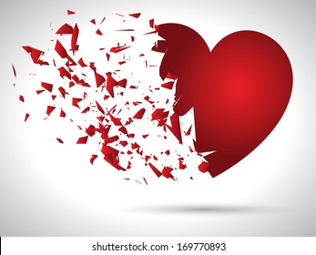 Exploding heart background for Valentine's Day