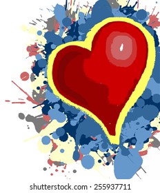 Exploding heart of colors