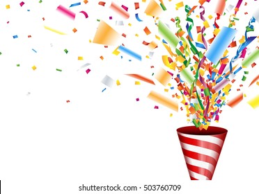 Exploding party popper with confetti and streamer - Shutterstock ID 503760709