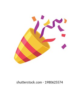 Exploding party poppers with confetti vector